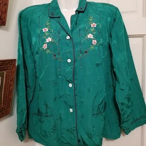 Vintage embroidered Chinese blouse 38